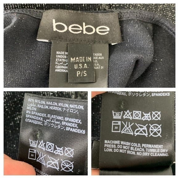 Vintage 90s/Y2k Bebe Metallic Silver stretch Top Back Cut Out - Picture 3 of 12